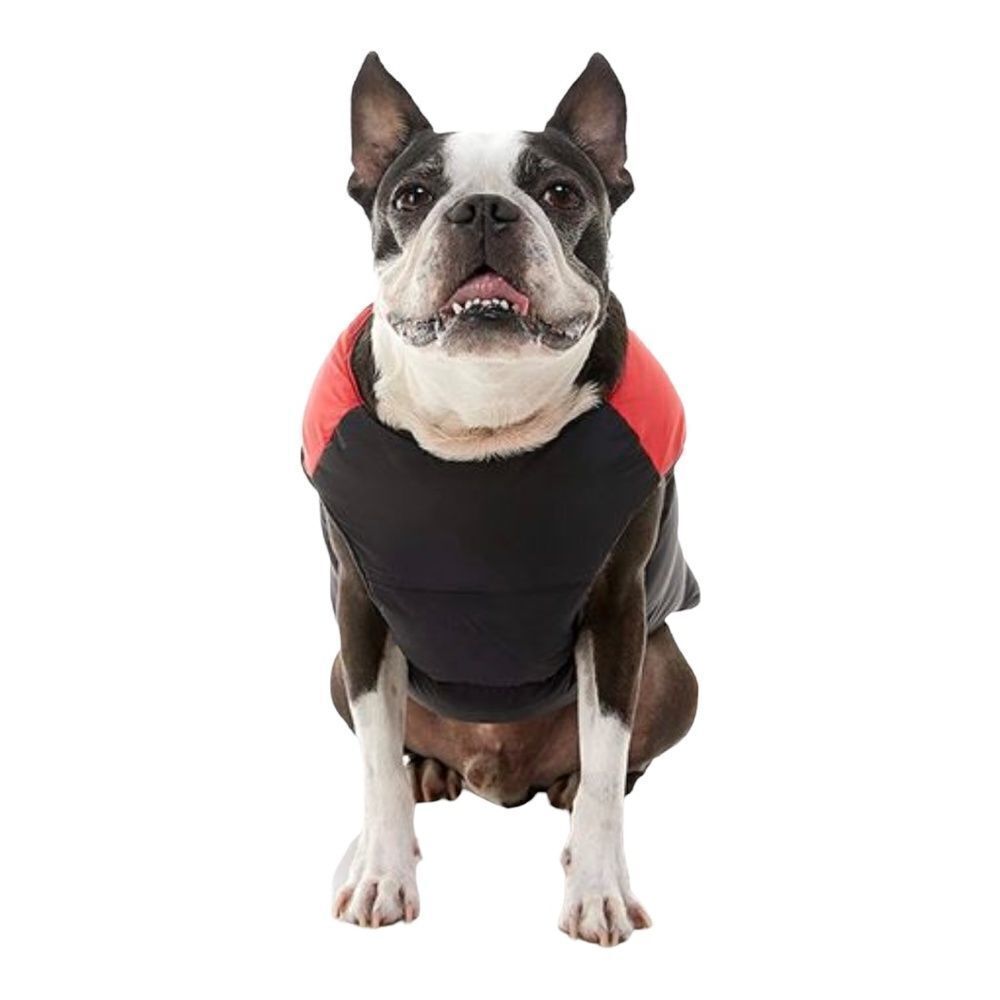 BLACK & Red Fur Safe Zip Padded Cold Weather Vest for Large Dogs 5XL